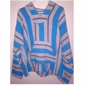 BAJA JOE PONCHO MEN'S LARGE MEXICAN HOODIE